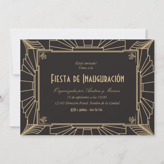 Invitación temática de 1920 fiesta de inauguración einladung (Vorderseite)