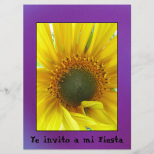 Invitación - The invito a mi Fiesta - Girasol Einladung