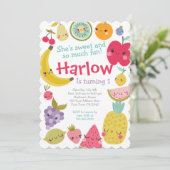 Invitación Tuttifrutti Birthday Invitation Einladung (Stehend Vorderseite)
