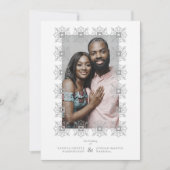 Invitación Wedding Grey Fancy Ornament Lace Effect Einladung (Vorderseite)