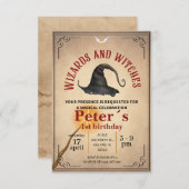 Invitación Wizard School Themed Birthday Party Inv Einladung (Vorne/Hinten)