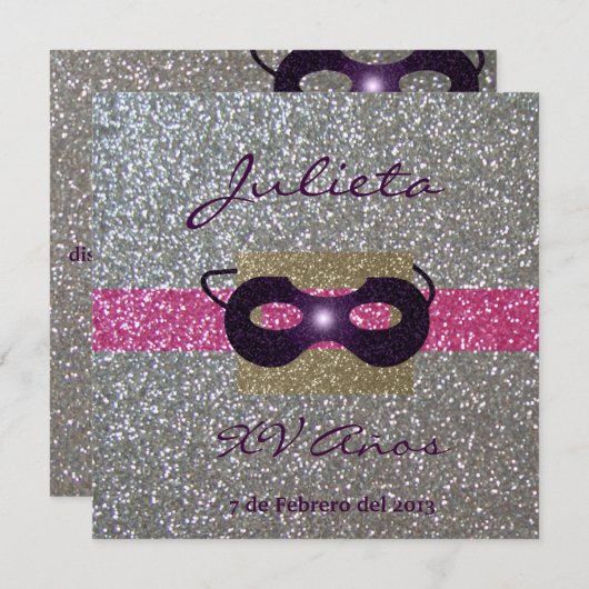 Invitación XV Años Einladung (Vorne/Hinten)