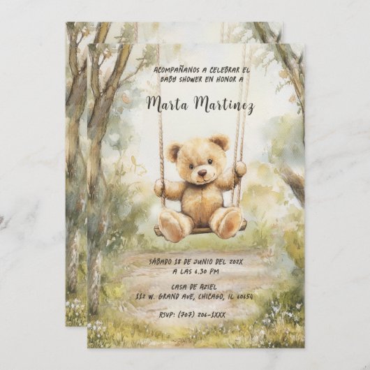 Invitaciones Baby Dusche Vintage Imprimitive Einladung (Vorne/Hinten)