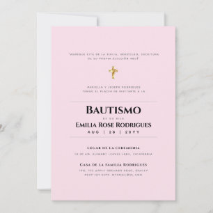 Invitaciones de Bautismo Español Católico Moderno Einladung