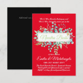 Invitaciones de Boda Baratas HOJAS Modernas (Vorne/Hinten)
