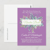 Invitaciones De Boda Baratas HOJAS Modernas Postkarte (Vorne/Hinten)