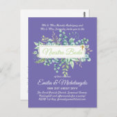 Invitaciones De Boda Baratas HOJAS Modernas Postkarte (Vorne/Hinten)