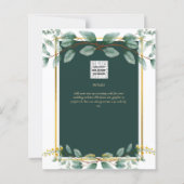 Invitaciones de Boda Bilingües Verde Esmeralda (Rückseite)