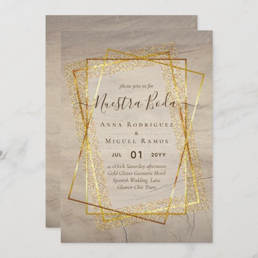 Invitaciones de Boda, spanisches Budget für Hochze Einladung (Vorne/Hinten)