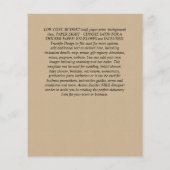 Invitaciones de Boda, spanisches Hochzeitbudget Fa Flyer (Hinten)