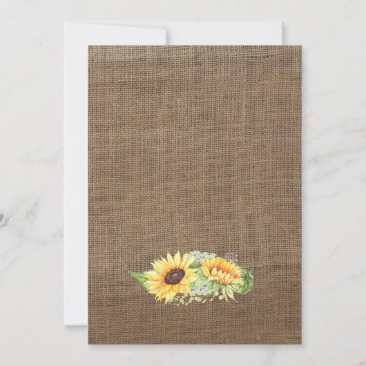 Invitaciones para fiesta sorpresa con girasol einladung (Rückseite)