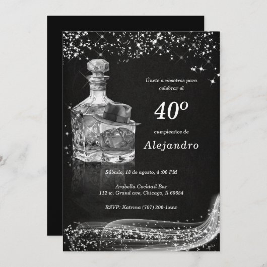 Invitaciones Personalizadas Modernas Para Hombre Einladung (Vorne/Hinten)