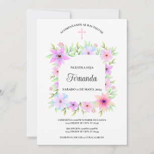 INVITACTION BAUTIZO FLORAL EINLADUNG