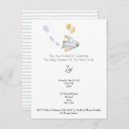 Invitation (10,8 x 14,2 cm) - Baby Shower Postkarte