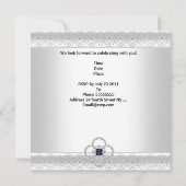Invitation All Occasions White Blue Silver Jewel Einladung (Rückseite)