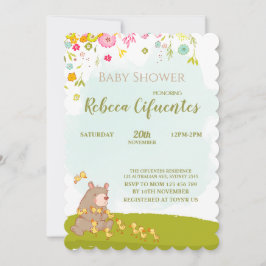 Invitation Baby Shower Bear and duckies Einladung