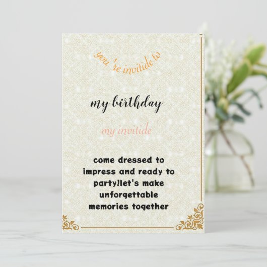 invitation birthday einladung (Stehend Vorderseite)