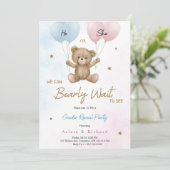 Invitation card for gender reveal party einladung (Stehend Vorderseite)