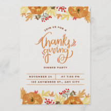 Invitation card for thanksgiving day 