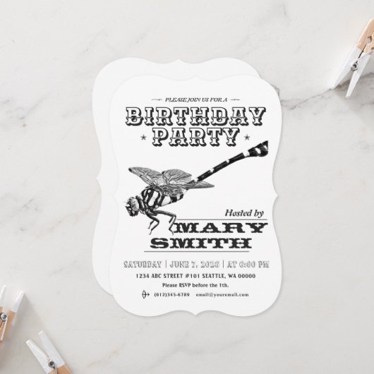 Invitation Card_Western Style (Golden Flangetail) Einladung (Vorderseite/Rückseite Beispiel)