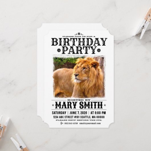 Invitation Card_Western Style (Lion) Einladung (Vorderseite/Rückseite Beispiel)