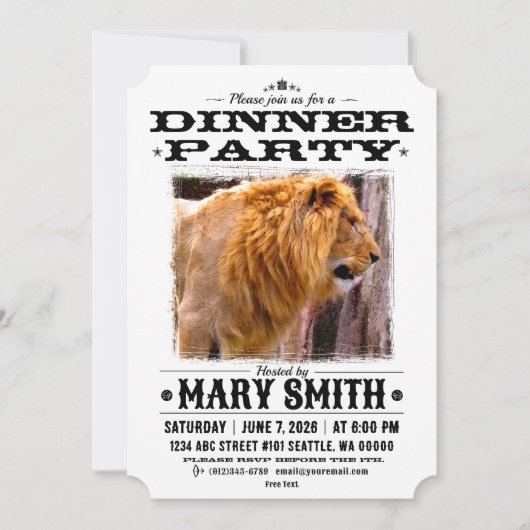 Invitation Card_Western Style (Lion) Einladung (Vorderseite)