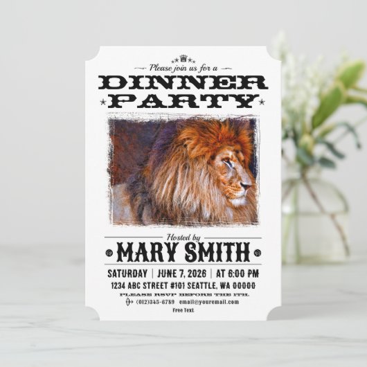 Invitation Card_Western Style (Lion) Einladung (Stehend Vorderseite)