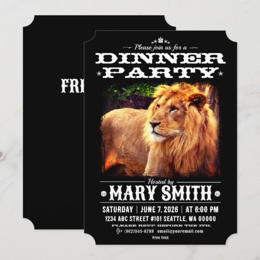 Invitation Card_Western Style (Lion) Einladung (Vorne/Hinten)