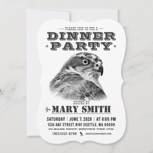 Invitation Card_Western Style (Northern Goshawk) Einladung (Vorderseite)