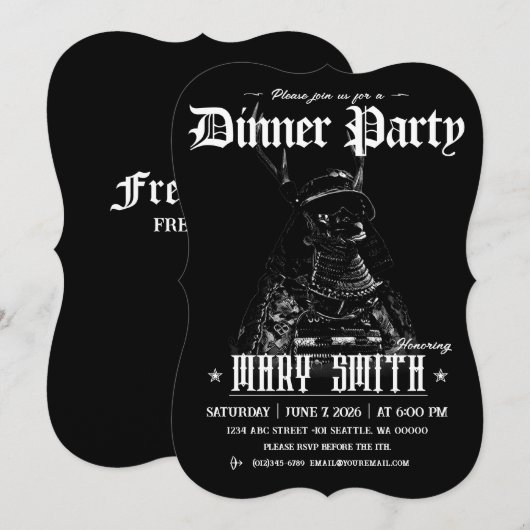 Invitation Card_Western Style (Samurai) Einladung (Vorne/Hinten)