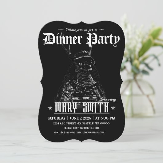 Invitation Card_Western Style (Samurai) Einladung (Stehend Vorderseite)