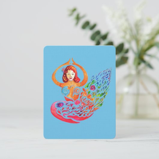 Invitation Card Yoga Meditation Rainbow Colors Einladung (Stehend Vorderseite)
