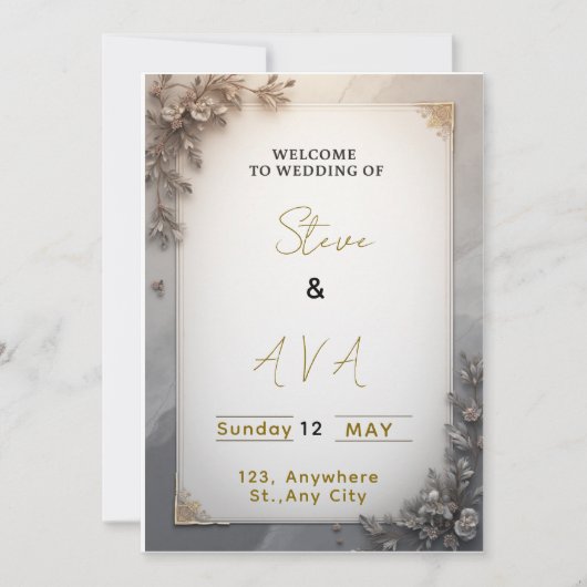 Invitation Classic Elegant Wedding Einladung (Vorderseite)