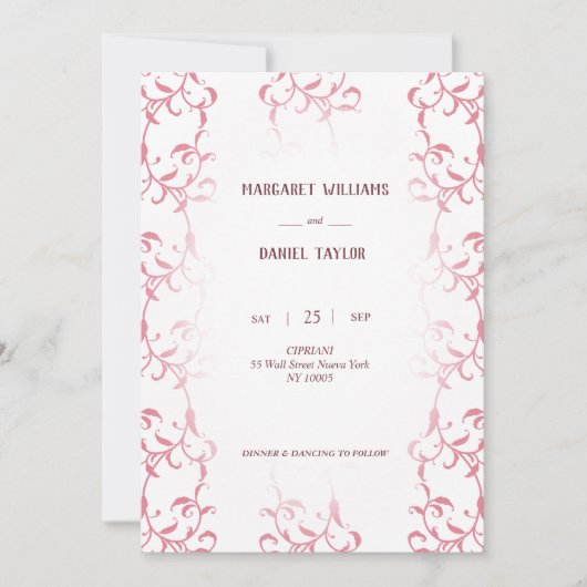 Invitation de boda decorada con hojas de acanto einladung (Vorderseite)