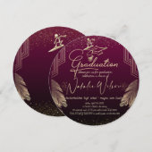 Invitation de graduación con purpurina einladung (Vorne/Hinten)