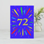 Invitation Explosion bei 72. Geburtstagsparty Einladung (Stehend Vorderseite)