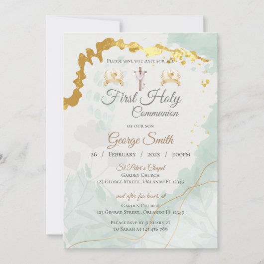 Invitation First Boy Communion Einladung (Vorderseite)