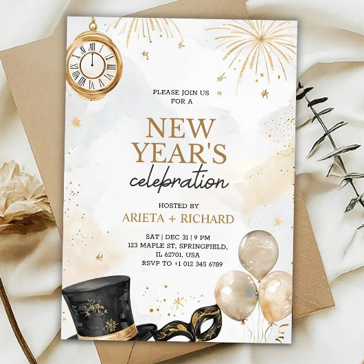 Invitation for a new year celebrations  einladung