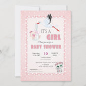 invitation for baby shower, it is a girl einladung (Vorderseite)