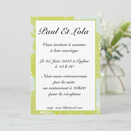 invitation mariage einladung (Stehend Vorderseite)