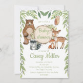 Invitation Rustic Woodland Forest Animal Baby show Einladung (Vorderseite)