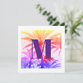 INVITATION Sommer tropische Palme 80er Jahre Einladung (Stehend Vorderseite)