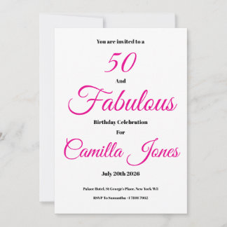 Invitation to a 50th Birthday Party Einladung