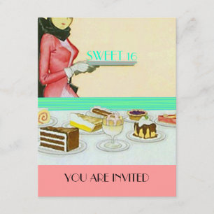 INVITATION VON 16 . GEBURTSTAG 16-PARTY-STYLISCH-D EINLADUNG