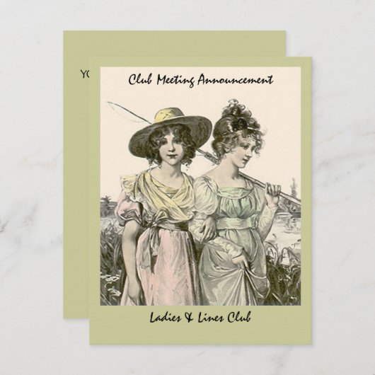 INVITATION VON FRAUEN IN DER FLIEDERFISCHEREIGRUPP EINLADUNG (Vorne/Hinten)