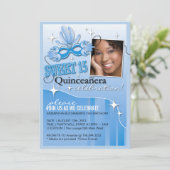 INVITATION VON QUINCEANERA MASQUERADE EINLADUNG (Stehend Vorderseite)