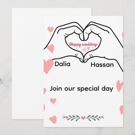 Invitation wedding  einladung (Vorne/Hinten)