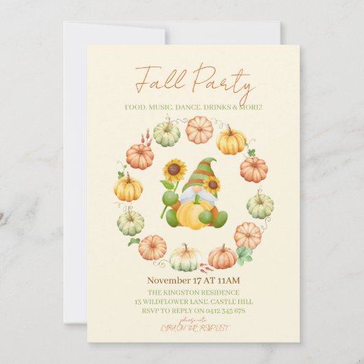 InvitationAutumn Vibes Fall party invitate Einladung (Vorderseite)