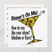 INVITATIONEN Abendessen auf mir, Olive? Mittel ode Einladung (Vorne/Hinten)