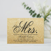 Invite - Golden Glitzer Brautparty Zukunft Frau. Einladung (Stehend Vorderseite)